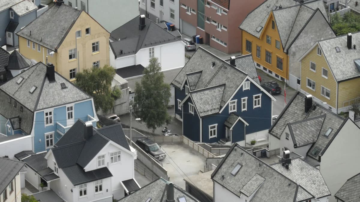 Eneboliger i et boligfelt